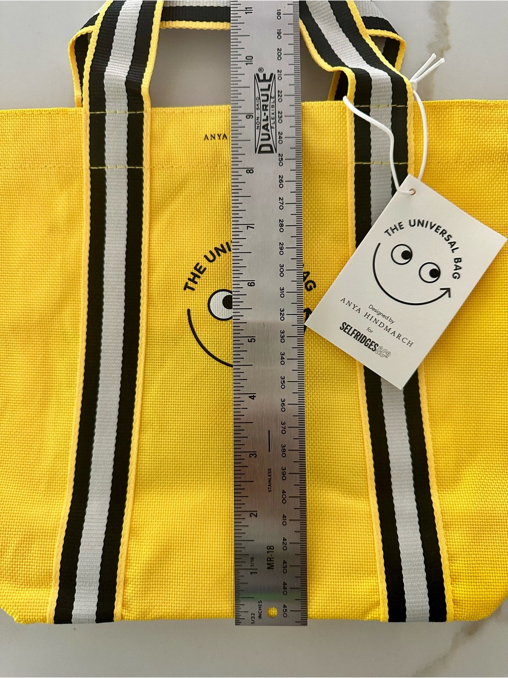 Selfridges Selection X Anya Hindmarch Logo-Print Mini Canvas Tote Universal Bag - Picture 5 of 5